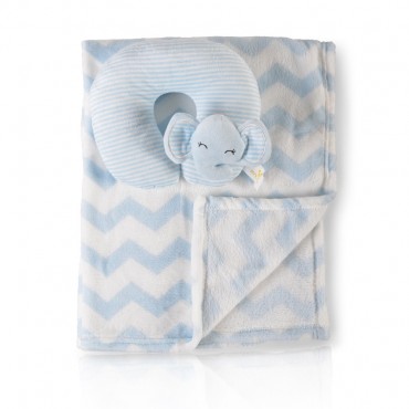 Cangaroo Baby Blanket 90/75 cm with a Pillow Sammy Blue 3800146267575