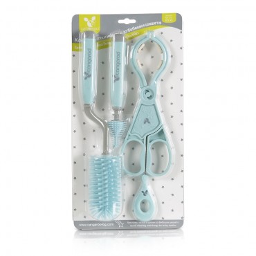 Cangaroo Set of Cleaning Brushes and Tongs For Baby Bottles Blue 3800146270001 