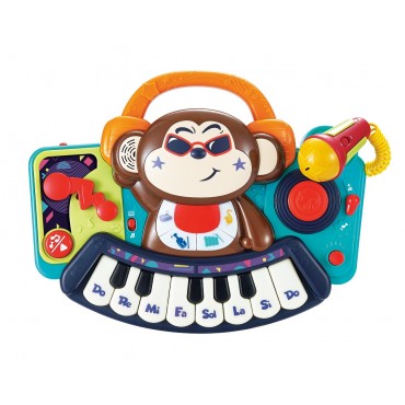 Hola Εκπαιδευτικό Πιανάκι με μικρόφωνο , DJ Monkey Keyboard 3137,  3800146224189