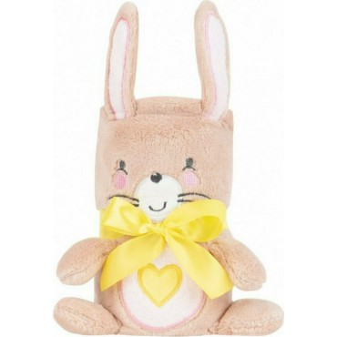 Kikkaboo Βρεφική Κουβέρτα 75x100cm με 3D λούτρινο παιχνίδι, Pink Bunny 31103020078