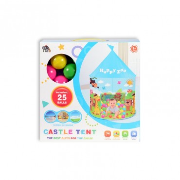 Moni Toys Παιδική Σκηνή 2in1 Zoo + 50 Πολύχρωμες Μπάλες Ocean Balls 995-5001E