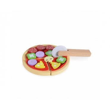 Moni Toys Ξύλινο Παιχνίδι Πίτσα, Wooden Pizza Playset 4221,3800146223090