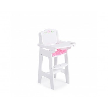 Moni Toys Ξύλινο Καρεκλάκι Φαγητού για Κούκλες, Doll High Wooden Chair With Pad B012
