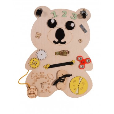 Moni Toys Ξύλινος Πίνακας Δραστηριοτήτων Montessori Wooden Board Bear 3800146224561