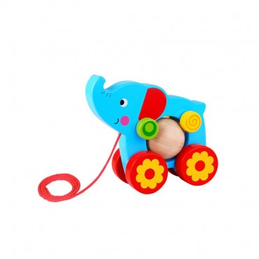 Tooky Toy Ξύλινoς Συρόμενος Ελέφαντας TKE006 6970090048012