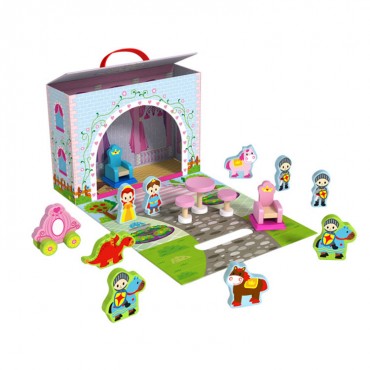 Tooky Toy Ξύλινο Σετ Κάστρο Πριγκίπισσας, Princess Story Box TY202 6970090048135