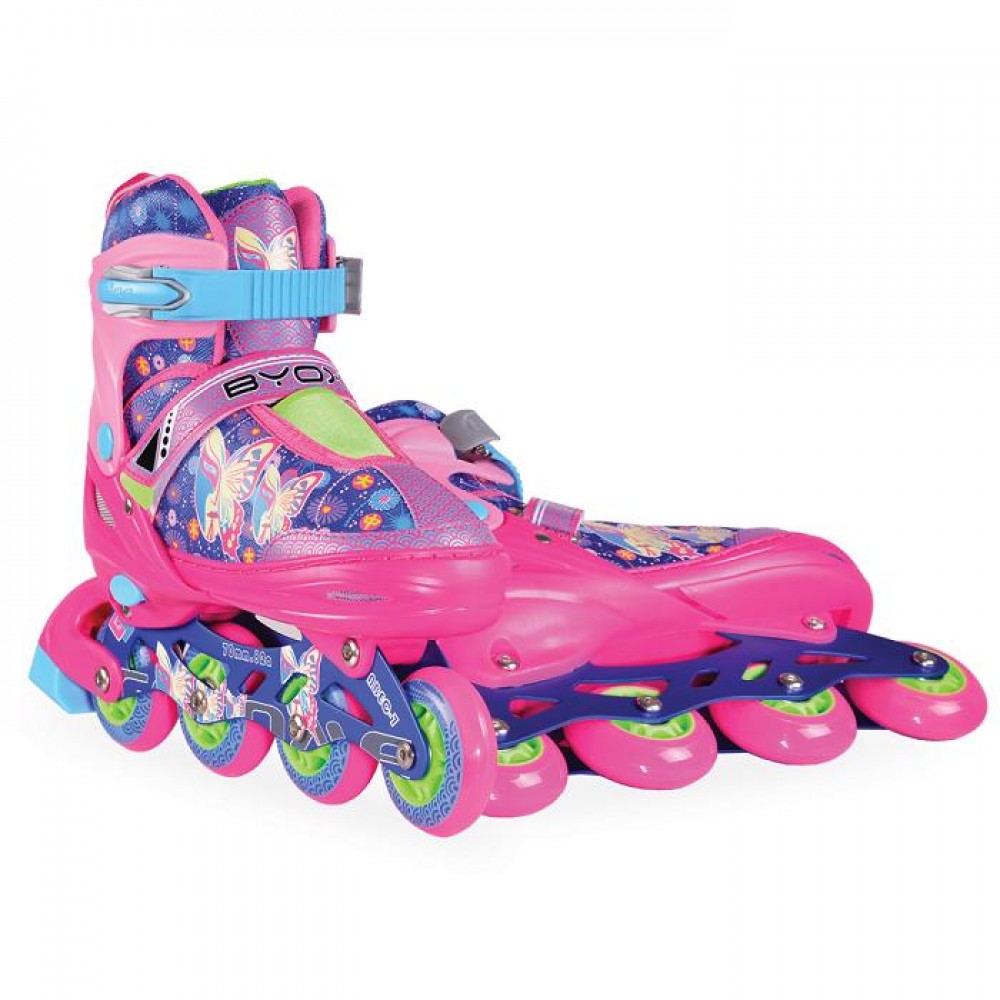 BYOX Adjustable Roller Skates In-Line L  38-41 Mask Purple