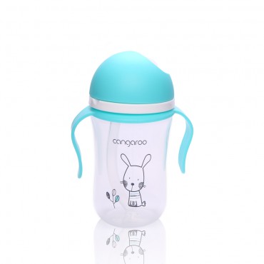 Cangaroo Training cup with silicone straw 300ml Bunny Blue,C0587
