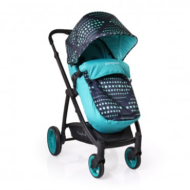 Cangaroo Rachel Blue Dots combined reversible baby stroller 2 in1