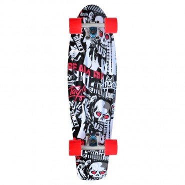 BYOX plastic Fish Skateboard,  27" - Skull